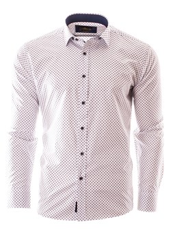 Koszula męska z długim rękawem RL40 - biała ze sklepu Risardi w kategorii Koszule męskie - zdjęcie 166514769