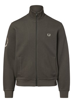 Fred Perry Męska bluza rozpinana Mężczyźni Bawełna khaki wypukły wzór tkaniny ze sklepu vangraaf w kategorii Bluzy męskie - zdjęcie 166516396