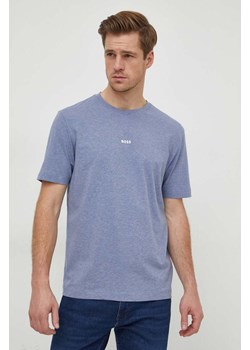 BOSS t-shirt BOSS ORANGE męski kolor fioletowy gładki 50473278 ze sklepu ANSWEAR.com w kategorii T-shirty męskie - zdjęcie 166528276