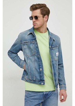 Calvin Klein Jeans kurtka jeansowa męska kolor granatowy przejściowa ze sklepu ANSWEAR.com w kategorii Kurtki męskie - zdjęcie 166528408