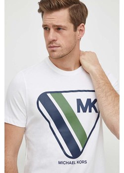 Michael Kors t-shirt bawełniany męski kolor biały z nadrukiem ze sklepu ANSWEAR.com w kategorii T-shirty męskie - zdjęcie 166528617