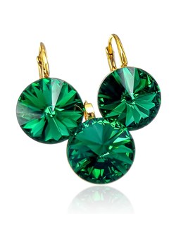 Piękny Komplet Crystal Paris Majestic Green Gold Kryształy Złote Srebro ze sklepu arande w kategorii Komplety biżuterii - zdjęcie 166534338