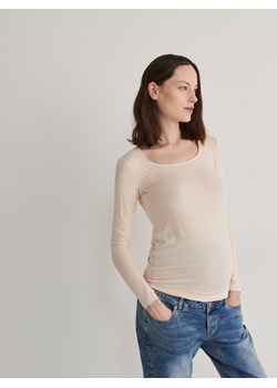 Reserved - Bluzka z modalu - kremowy ze sklepu Reserved w kategorii Bluzki ciążowe - zdjęcie 166535496
