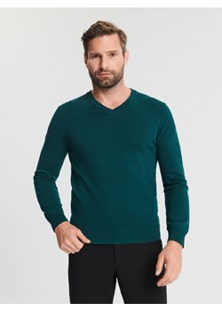 Sinsay - Sweter z dekoltem w serek - zielony ze sklepu Sinsay w kategorii Swetry męskie - zdjęcie 166535908