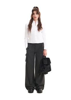 Cropp - Czarne spodnie wide leg - szary ze sklepu Cropp w kategorii Spodnie damskie - zdjęcie 166545219