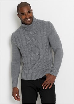 Sweter z golfem, w warkocze ze sklepu bonprix w kategorii Swetry męskie - zdjęcie 166551369
