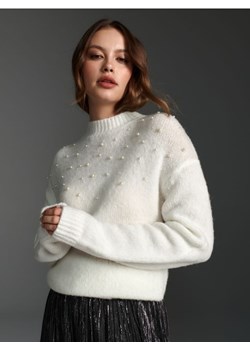 Sinsay - Sweter z perełkami - kremowy ze sklepu Sinsay w kategorii Swetry damskie - zdjęcie 166589809
