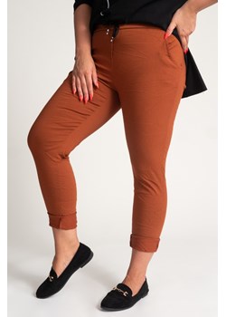 Brązowe Spodnie GIATTO ze sklepu TONO w kategorii Spodnie damskie - zdjęcie 166598396