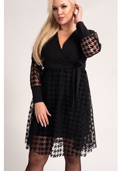 Czarna Sukienka ESTERLLA Wzór 1 ze sklepu TONO w kategorii Sukienki - zdjęcie 166598978