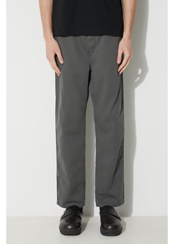 Carhartt WIP spodnie bawełniane Flint Pant kolor szary proste I029919.1CKGD ze sklepu PRM w kategorii Spodnie męskie - zdjęcie 166607585