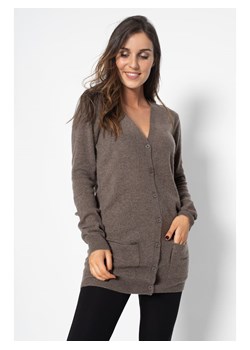 Perfect Cashmere Kaszmirowy kardigan &quot;Pearl&quot; w kolorze szarobrązowym ze sklepu Limango Polska w kategorii Swetry damskie - zdjęcie 166609096