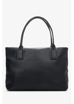 Estro: Czarna torebka damska typu shopper z włoskiej skóry naturalnej ze sklepu Estro w kategorii Torby Shopper bag - zdjęcie 166616697