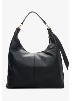 Estro: Czarna shopperka damska z włoskiej skóry naturalnej ze sklepu Estro w kategorii Torby Shopper bag - zdjęcie 166616698