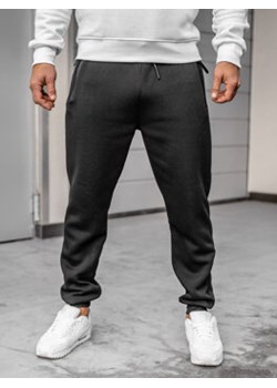 Czarne spodnie męskie joggery dresowe Denley JX6205A ze sklepu Denley w kategorii Spodnie męskie - zdjęcie 166621336