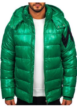 Zielona pikowana kurtka męska zimowa Denley 9981 ze sklepu Denley w kategorii Kurtki męskie - zdjęcie 166621347