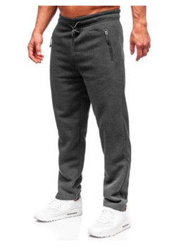 Antracytowe spodnie męskie dresowe nadwymiarowe Denley JX9826 ze sklepu Denley w kategorii Spodnie męskie - zdjęcie 166621358