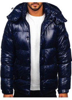 Granatowa pikowana kurtka męska zimowa Denley 9970 ze sklepu Denley w kategorii Kurtki męskie - zdjęcie 166621379