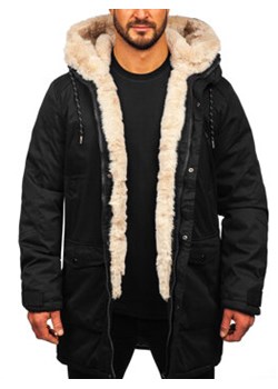 Czarna kurtka męska zimowa parka Denley 5M120 ze sklepu Denley w kategorii Kurtki męskie - zdjęcie 166621389
