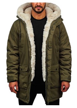 Khaki kurtka męska zimowa parka Denley 5M120 ze sklepu Denley w kategorii Kurtki męskie - zdjęcie 166621396