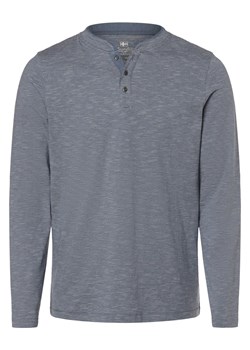 Nils Sundström Męska koszulka z długim rękawem Mężczyźni Bawełna blue stone w paski ze sklepu vangraaf w kategorii T-shirty męskie - zdjęcie 166624317