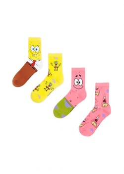 Cropp - 2 pack skarpet SpongeBob - wielobarwny ze sklepu Cropp w kategorii Skarpetki damskie - zdjęcie 166624385