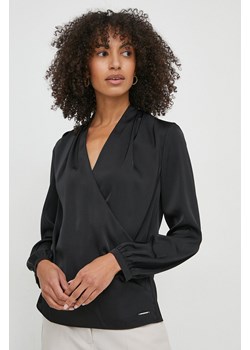 Calvin Klein bluzka damska kolor czarny gładka ze sklepu ANSWEAR.com w kategorii Bluzki damskie - zdjęcie 166625065