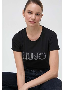Liu Jo t-shirt bawełniany damski kolor czarny ze sklepu ANSWEAR.com w kategorii Bluzki damskie - zdjęcie 166625668