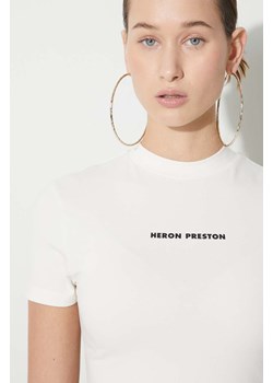 Heron Preston t-shirt Ss Baby Tee damski kolor beżowy HWAA022C99JER0010110 ze sklepu PRM w kategorii Bluzki damskie - zdjęcie 166633696