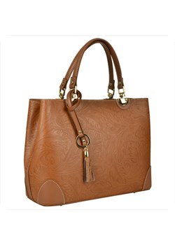 Skórzana torebka shopper kuferek l brąz camel ze sklepu melon.pl w kategorii Torby Shopper bag - zdjęcie 166637867