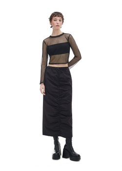 Cropp - Czarna spódnica maxi z marszczeniem - czarny ze sklepu Cropp w kategorii Spódnice - zdjęcie 166637999