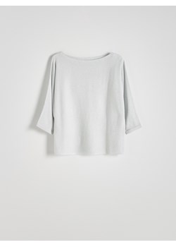 Reserved - Dzianinowa bluzka z metalicznym efektem - srebrny ze sklepu Reserved w kategorii Bluzki damskie - zdjęcie 166638527