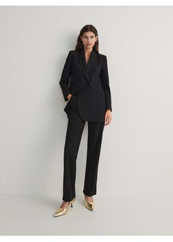 Reserved - Spodnie w metaliczny prążek - czarny ze sklepu Reserved w kategorii Spodnie damskie - zdjęcie 166641485