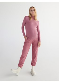 Reserved - Spodnie z bawełny organicznej - brudny róż ze sklepu Reserved w kategorii Spodnie ciążowe - zdjęcie 166641538
