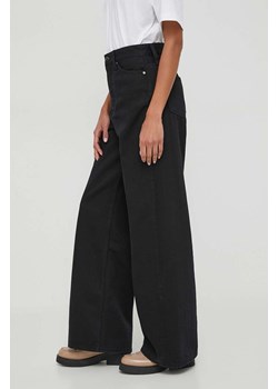 Calvin Klein jeansy damskie kolor czarny ze sklepu ANSWEAR.com w kategorii Jeansy damskie - zdjęcie 166643969