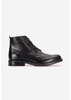 Czarne skórzane botki męskie Lester ze sklepu Zapatos w kategorii Buty zimowe męskie - zdjęcie 166651127