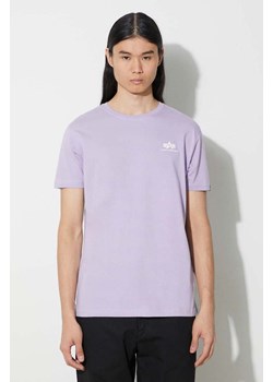 Alpha Industries t-shirt bawełniany kolor fioletowy z nadrukiem ze sklepu PRM w kategorii T-shirty męskie - zdjęcie 166652726
