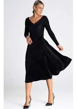 Czarna welurowa spódnica midi M964, Kolor czarny, Rozmiar L/XL, Figl ze sklepu Primodo w kategorii Spódnice - zdjęcie 166653099