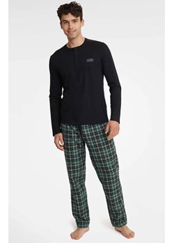Piżama męska ze spodniami w kratę w kolorze czarno-zielonym Usher 40946-99X, Kolor czarno-zielony, Rozmiar M, Henderson ze sklepu Primodo w kategorii Piżamy męskie - zdjęcie 166653148