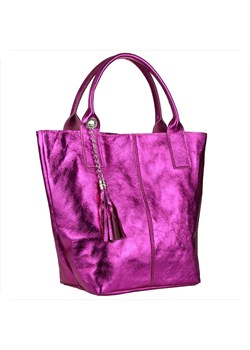 Torba worek w kolorze fuksji metalicznej ze skóry naturalnej ze sklepu melon.pl w kategorii Torby Shopper bag - zdjęcie 166658458