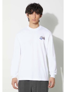 Lacoste longsleeve bawełniany kolor biały z aplikacją TH2061 001 ze sklepu PRM w kategorii T-shirty męskie - zdjęcie 166669429