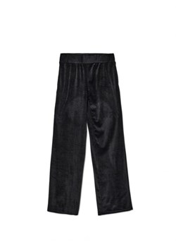 Cropp - Czarne dresowe spodnie z ozdobną aplikacją - czarny ze sklepu Cropp w kategorii Spodnie damskie - zdjęcie 166670527