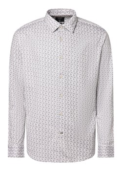 JOOP! Koszula męska łatwa w prasowaniu Mężczyźni Slim Fit Bawełna biały wzorzysty ze sklepu vangraaf w kategorii Koszule męskie - zdjęcie 166671578