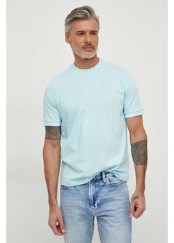 Armani Exchange t-shirt bawełniany męski kolor niebieski gładki 3DZTLR ZJLFZ ze sklepu ANSWEAR.com w kategorii T-shirty męskie - zdjęcie 166672525