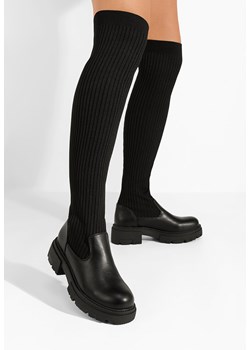 Czarne kozaki z elastyczną cholewką Dusana ze sklepu Zapatos w kategorii Kozaki damskie - zdjęcie 166672985