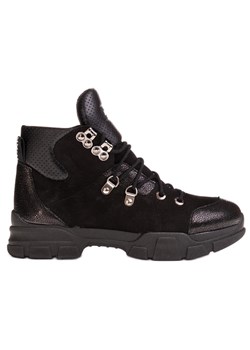 Marco Shoes Sportowe botki damskie z lekkim ociepleniem jesienno-zimowym czarne ze sklepu ButyModne.pl w kategorii Workery damskie - zdjęcie 166674889
