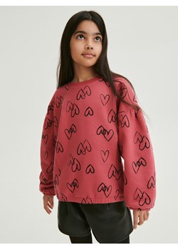 Reserved - Bluza w serduszka - różowy ze sklepu Reserved w kategorii Bluzy dziewczęce - zdjęcie 166683578