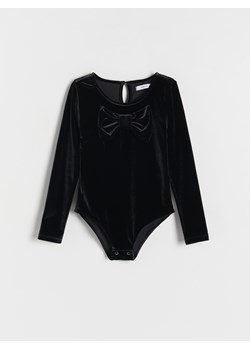 Reserved - Welurowe body z kokardą - czarny ze sklepu Reserved w kategorii Bluzki dziewczęce - zdjęcie 166684389