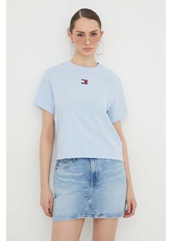 Tommy Jeans t-shirt damski kolor niebieski DW0DW17391 ze sklepu ANSWEAR.com w kategorii Bluzki damskie - zdjęcie 166686447