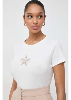 Liu Jo t-shirt damski kolor beżowy ze sklepu ANSWEAR.com w kategorii Bluzki damskie - zdjęcie 166686479