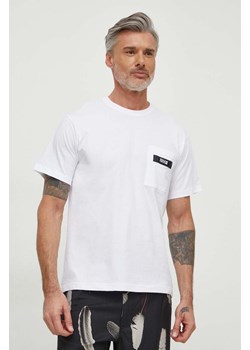 Versace Jeans Couture t-shirt bawełniany męski kolor biały gładki 76GAHE05 CJ00E ze sklepu ANSWEAR.com w kategorii T-shirty męskie - zdjęcie 166686489
